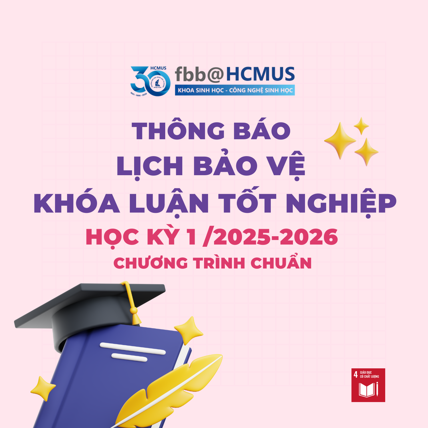 Lịch bảo vệ Khóa luận tốt nghiệp HK1/2025-2026 - Chương trình chuẩn